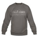 Colorado Springs, Colorado Sweatshirt - Skyline Colorado Springs Crewneck Sweatshirt - asphalt gray