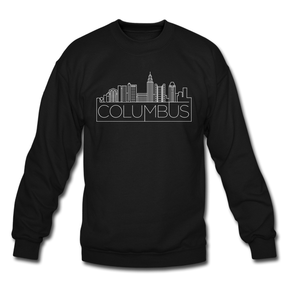 Columbus, Ohio Sweatshirt - Skyline Columbus Crewneck Sweatshirt - black