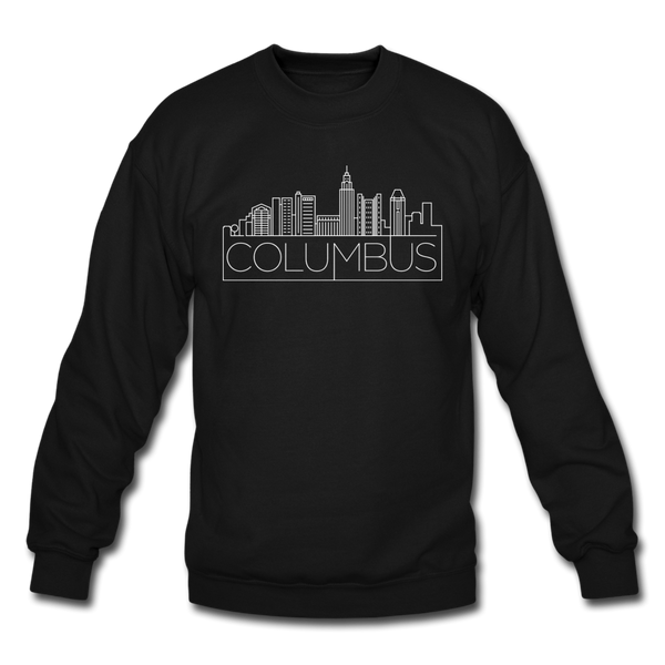 Columbus, Ohio Sweatshirt - Skyline Columbus Crewneck Sweatshirt - black