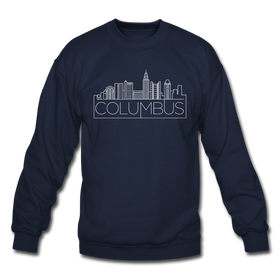 Columbus, Ohio Sweatshirt - Skyline Columbus Crewneck Sweatshirt - navy