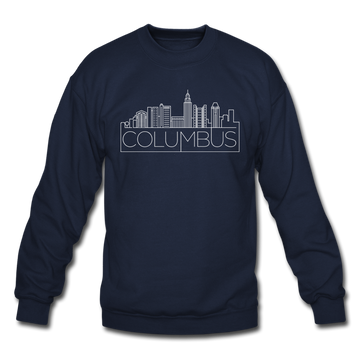 Columbus, Ohio Sweatshirt - Skyline Columbus Crewneck Sweatshirt - navy