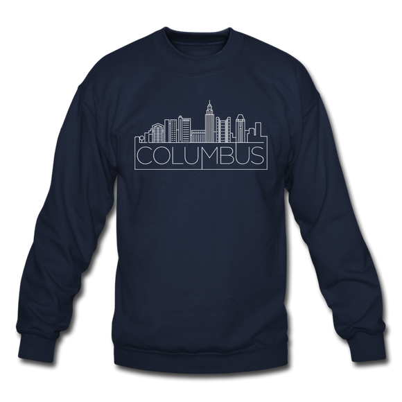 Columbus, Ohio Sweatshirt - Skyline Columbus Crewneck Sweatshirt - navy