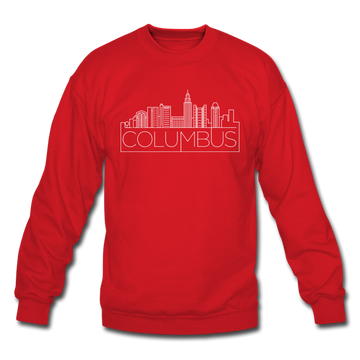 Columbus, Ohio Sweatshirt - Skyline Columbus Crewneck Sweatshirt - red