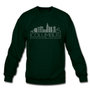 Columbus, Ohio Sweatshirt - Skyline Columbus Crewneck Sweatshirt - forest green
