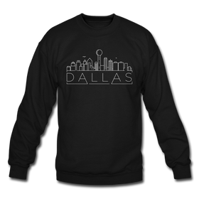 Dallas, Texas Sweatshirt - Skyline Dallas Crewneck Sweatshirt - black