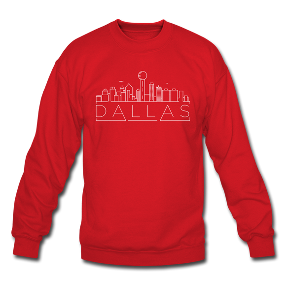 Dallas, Texas Sweatshirt - Skyline Dallas Crewneck Sweatshirt - red
