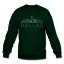 Dallas, Texas Sweatshirt - Skyline Dallas Crewneck Sweatshirt - forest green