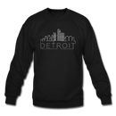 Detroit, Michigan Sweatshirt - Skyline Detroit Crewneck Sweatshirt - black