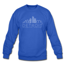 Detroit, Michigan Sweatshirt - Skyline Detroit Crewneck Sweatshirt - royal blue