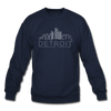 Detroit, Michigan Sweatshirt - Skyline Detroit Crewneck Sweatshirt - navy