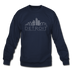Detroit, Michigan Sweatshirt - Skyline Detroit Crewneck Sweatshirt - navy