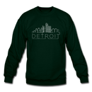 Detroit, Michigan Sweatshirt - Skyline Detroit Crewneck Sweatshirt - forest green