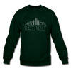 Detroit, Michigan Sweatshirt - Skyline Detroit Crewneck Sweatshirt - forest green