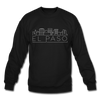 El Paso, Texas Sweatshirt - Skyline El Paso Crewneck Sweatshirt - black