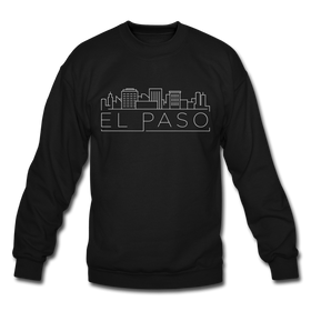 El Paso, Texas Sweatshirt - Skyline El Paso Crewneck Sweatshirt - black