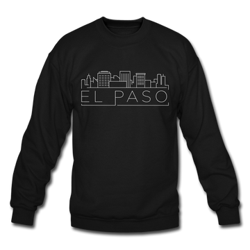 El Paso, Texas Sweatshirt - Skyline El Paso Crewneck Sweatshirt - black