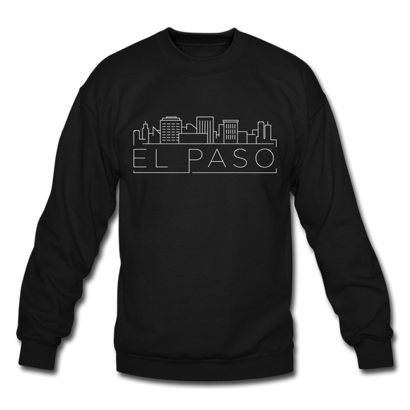 El Paso, Texas Sweatshirt - Skyline El Paso Crewneck Sweatshirt - black
