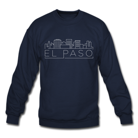 El Paso, Texas Sweatshirt - Skyline El Paso Crewneck Sweatshirt - navy