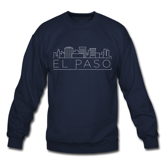El Paso, Texas Sweatshirt - Skyline El Paso Crewneck Sweatshirt - navy