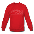 El Paso, Texas Sweatshirt - Skyline El Paso Crewneck Sweatshirt - red
