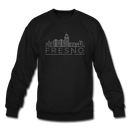 Fresno, California Sweatshirt - Skyline Fresno Crewneck Sweatshirt - black