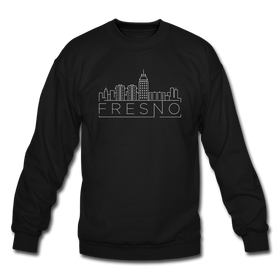 Fresno, California Sweatshirt - Skyline Fresno Crewneck Sweatshirt - black