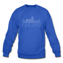 Fresno, California Sweatshirt - Skyline Fresno Crewneck Sweatshirt - royal blue