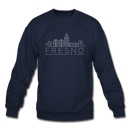 Fresno, California Sweatshirt - Skyline Fresno Crewneck Sweatshirt - navy
