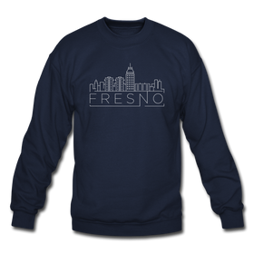 Fresno, California Sweatshirt - Skyline Fresno Crewneck Sweatshirt - navy