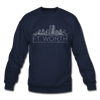 Fort Worth, Texas Sweatshirt - Skyline Fort Worth Crewneck Sweatshirt - navy