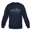 Fort Worth, Texas Sweatshirt - Skyline Fort Worth Crewneck Sweatshirt - navy