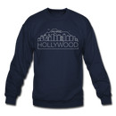 Hollywood, California Sweatshirt - Skyline Hollywood Crewneck Sweatshirt - navy
