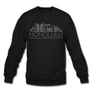 Honolulu, Hawaii Sweatshirt - Skyline Honolulu Crewneck Sweatshirt - black