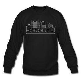 Honolulu, Hawaii Sweatshirt - Skyline Honolulu Crewneck Sweatshirt - black