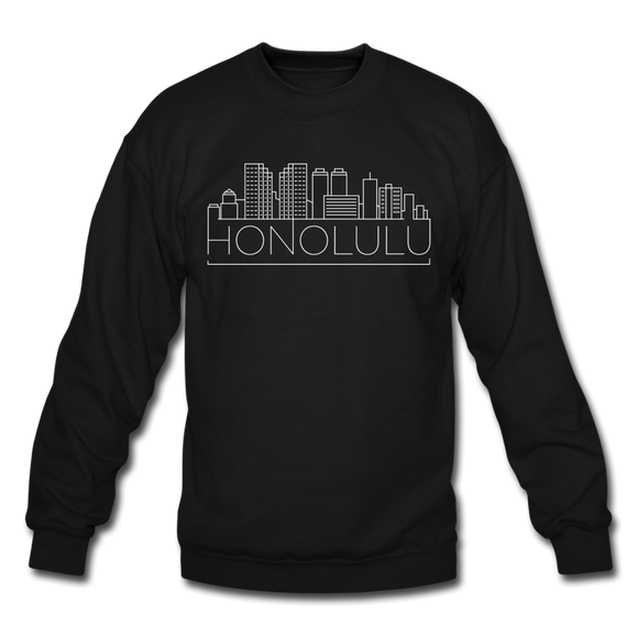 Honolulu, Hawaii Sweatshirt - Skyline Honolulu Crewneck Sweatshirt - black