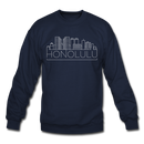 Honolulu, Hawaii Sweatshirt - Skyline Honolulu Crewneck Sweatshirt - navy