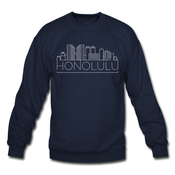 Honolulu, Hawaii Sweatshirt - Skyline Honolulu Crewneck Sweatshirt - navy