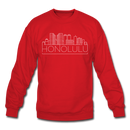 Honolulu, Hawaii Sweatshirt - Skyline Honolulu Crewneck Sweatshirt - red