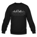 Houston, Texas Sweatshirt - Skyline Houston Crewneck Sweatshirt - black