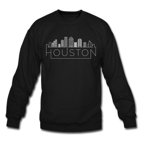 Houston, Texas Sweatshirt - Skyline Houston Crewneck Sweatshirt - black