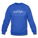 Houston, Texas Sweatshirt - Skyline Houston Crewneck Sweatshirt - royal blue