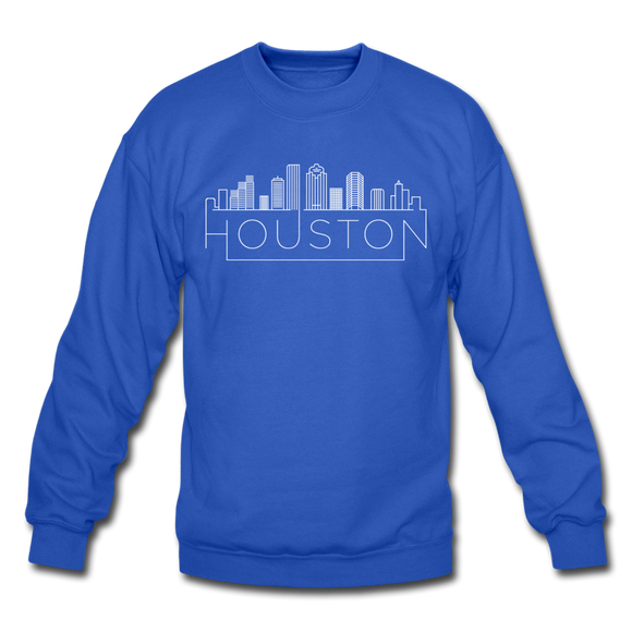 Houston, Texas Sweatshirt - Skyline Houston Crewneck Sweatshirt - royal blue