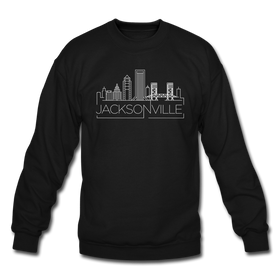 Jacksonville, Florida Sweatshirt - Skyline Jacksonville Crewneck Sweatshirt - black