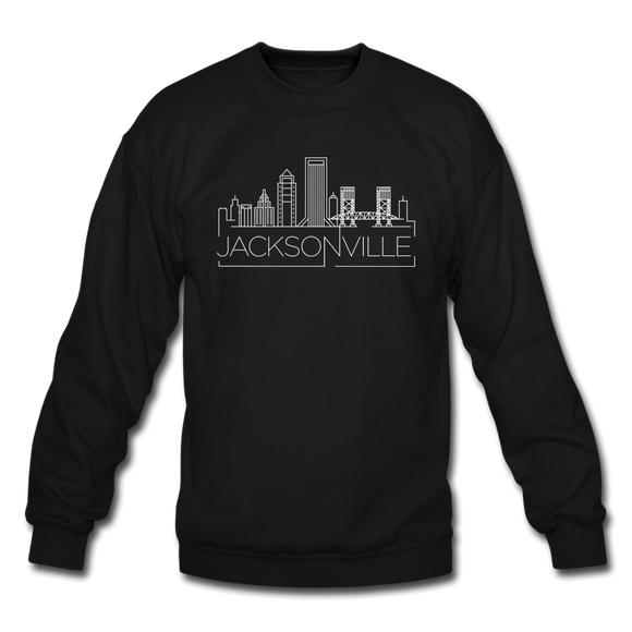 Jacksonville, Florida Sweatshirt - Skyline Jacksonville Crewneck Sweatshirt - black