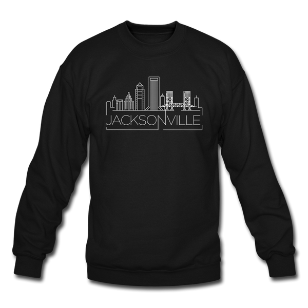 Jacksonville, Florida Sweatshirt - Skyline Jacksonville Crewneck Sweatshirt - black