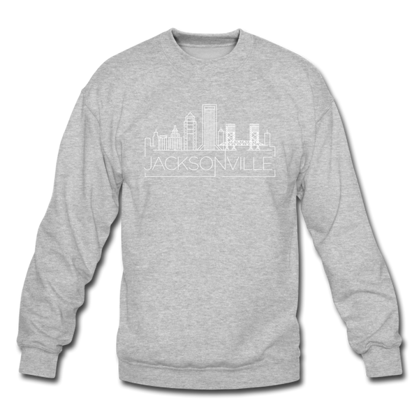 Jacksonville, Florida Sweatshirt - Skyline Jacksonville Crewneck Sweatshirt - heather gray