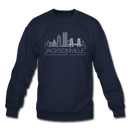 Jacksonville, Florida Sweatshirt - Skyline Jacksonville Crewneck Sweatshirt - navy