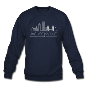 Jacksonville, Florida Sweatshirt - Skyline Jacksonville Crewneck Sweatshirt - navy