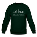 Jacksonville, Florida Sweatshirt - Skyline Jacksonville Crewneck Sweatshirt - forest green
