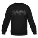 Juneau, Alaska Sweatshirt - Skyline Juneau Crewneck Sweatshirt - black